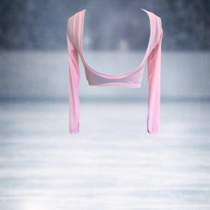 Rose pink sheer mesh shirt with long sleeves